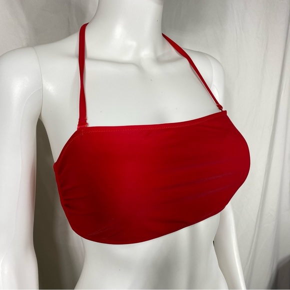 SHEKINI Halter Bandeau Bikini High Waisted Side Cutout Bottom Swimsuit - Picture 3 of 12